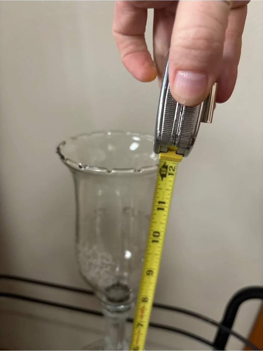 Clear Decorative Etched Glass Pedestal Candle Holder